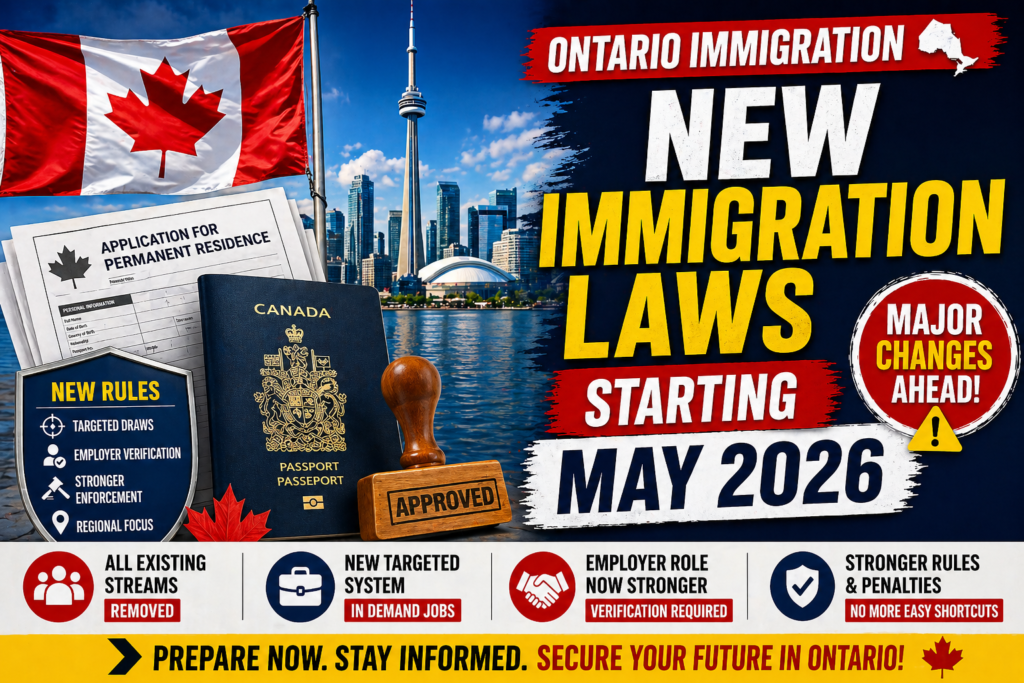 Ontario Immigration Laws Changing May 2026: Full Reset of PR Pathways Explained