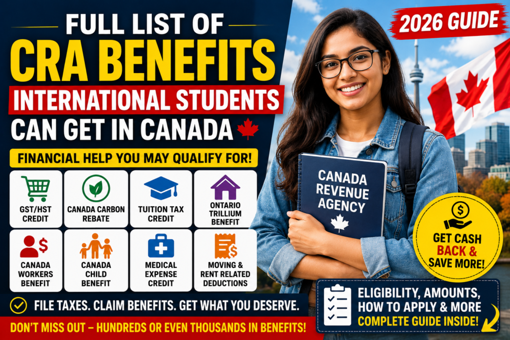Full List of CRA Benefits International Students Can Get in Canada (2026 Guide)