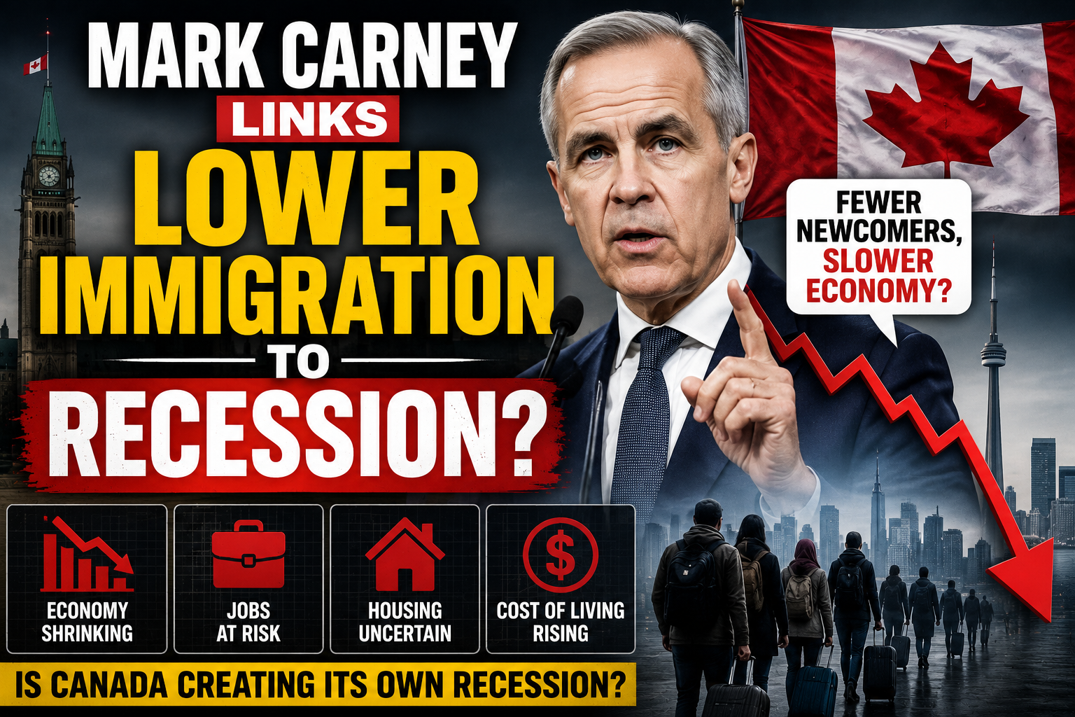 Mark Carney links Lower Immigration to Recession